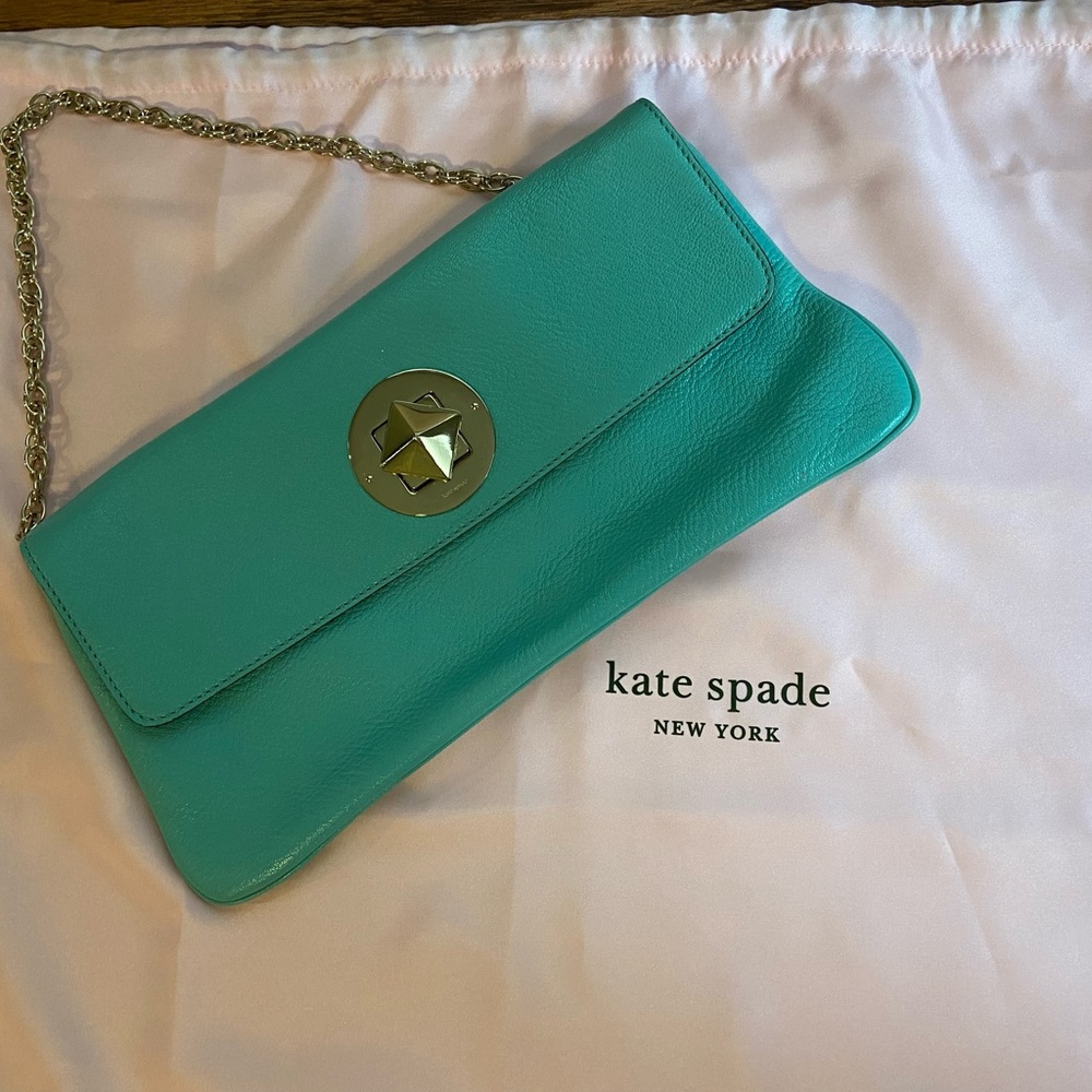 KATE SPADE Seafoam Turnlock clutch or shoulder bag